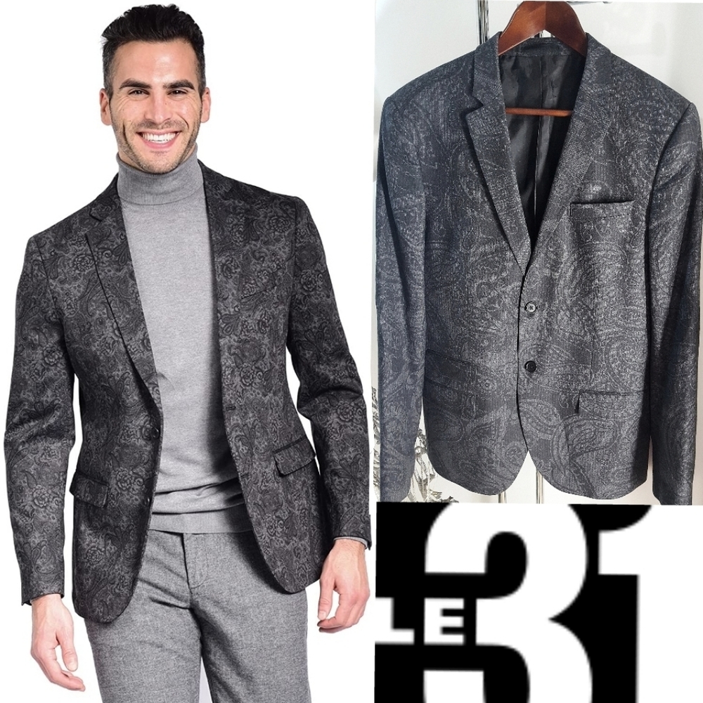 Wool🔥Simons-Marzotto⚡Blazer Suit Jacket| Gray Single Breasted